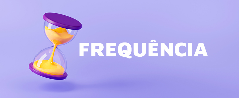 Fluxo de cadência: ilustração de uma ampulheta e o título "frequência" ao lado.