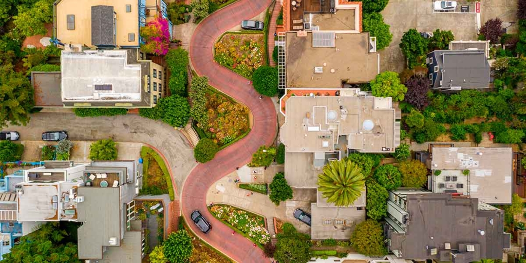 casa paulista: imagem vista de cima de um aglomerado de grandes casas.